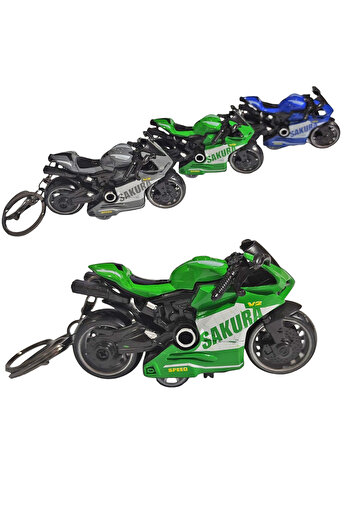 Limmy Motorcycle Keychain Colorful Motor Pull Drop Keychain -1 Piece