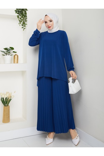 butik hira Women's Sandy Fabric Comfortable and Stylish Pleated Suit
