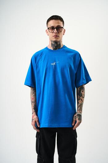 Respire Ανδρικό μπλουζάκι Eight Printed Oversize Μπλε