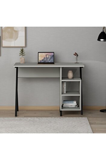 AYMOBSAN Rio Metal Ayaklı Çalışma Masası Sis Gri