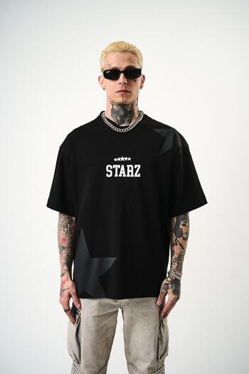 Respire Ανδρικό μπλουζάκι 22 Starz με στάμπα Oversize Μαύρο