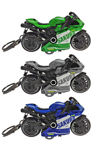 Limmy Motorcycle Keychain Colorful Motor Pull Drop Keychain -1 Piece