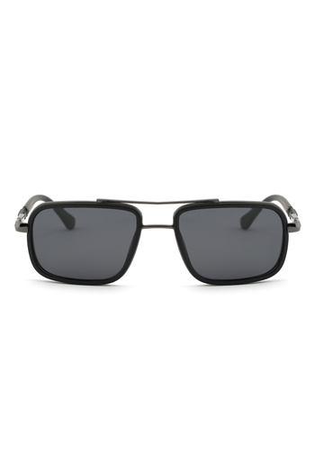 Angel Eyes Rectangle Design Black Frame Black Glass Polarized Glasses Women&Men