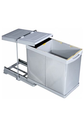 Pelikan Trash Can Rail Single Bucket Stainless 40cm Light Gray 20+1Lt