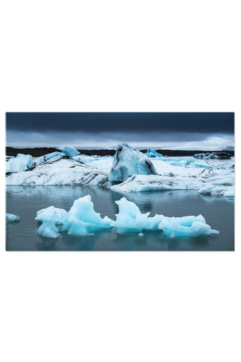StoryGift Romania Tablou Canvas 140 x 90CM Laguna Glaciara Jokulsarlon in Parcul National Vatnajokull III, Isla