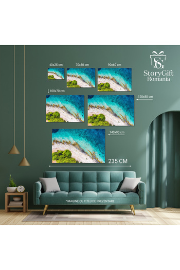 StoryGift Romania Canvas Print Coast With Cliffs As Background From Aerial Drone, Beach, Coast, Croatia, Blue, On