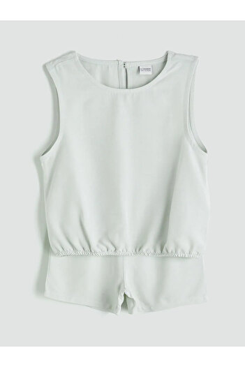 LC Waikiki Lcw kids gray linen blend girl's blouse and shorts