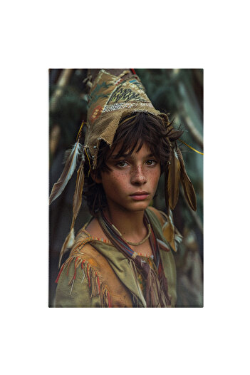 StoryGift Romania Tablou Canvas: Portret Băiat Cu Pistrui- Chip Frumos Și Inocență Pictura Digitală