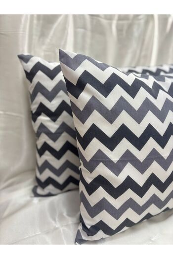 VODDİ 2 Pieces Patterned Zippered Cotton Pillow Case - Extra Soft Surface