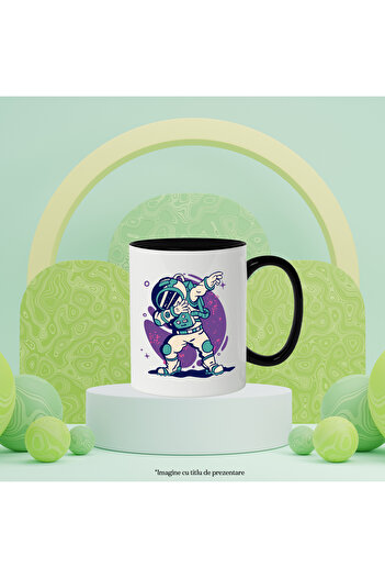 StoryGift Romania Astronaut Mug, Costume, Space, Dab, Stars, Circles, Multicolor 330 ml, Ceram, With ,STG