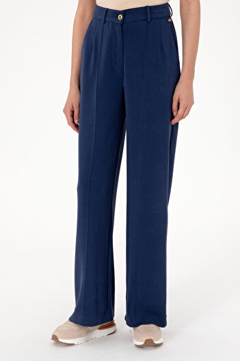 U.S. Polo Assn. Kadın Lacivert Modal Karışımlı Loose Fit Örme Pantolon 50308640-VR033