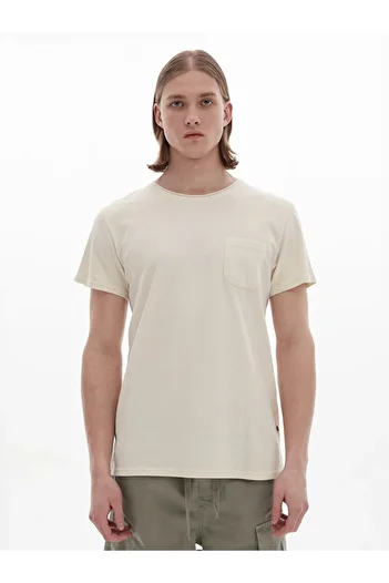 Ltb Μπλουζάκι Basic Crew με κοντό μανίκι κανονικό μπεζ