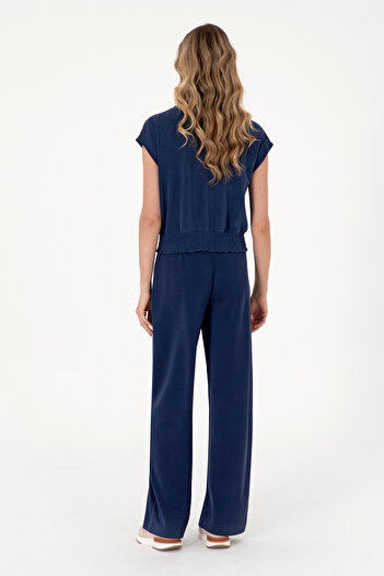 U.S. Polo Assn. Kadın Lacivert Modal Karışımlı Loose Fit Örme Pantolon 50308640-VR033