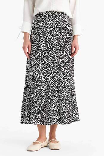 DeFacto Floral Patterned Maxi Hijab Skirt B2426Ax25Sm