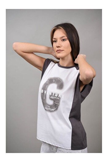 CHANGE OFF GIOIA SHOULDER PADDING T-SHIRT ONE SIZE Grey