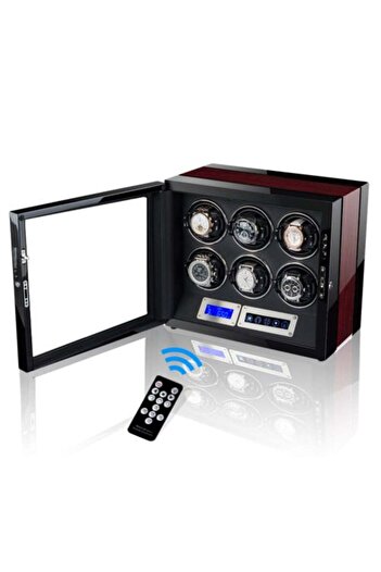 iUni Automatic watch winder box, Luxury Watch Winder 6 Mahogany