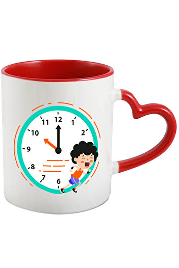 StoryGift Romania Cana Cu Ceas, Cronometru, Sportiv, Atletism, Alergare, Timp, Multicolor 330 Ml, , Cu ,stg