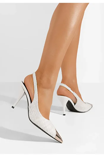 B T Shoes Bílé elegantní lodičky Sagria