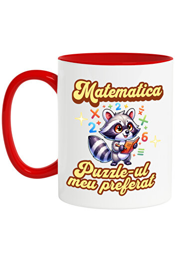 StoryGift Romania Cana Matematica Puzzle-ul Meu Preferat Scoala Educatie, 330ml, Ceramic Cu Maner , Cu ,stg