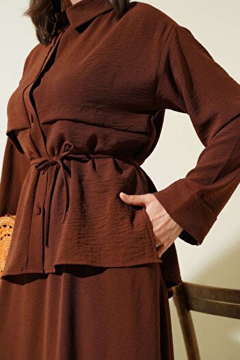 modasindoma Women's Piece Detailed Ayrobin Suit with Belt