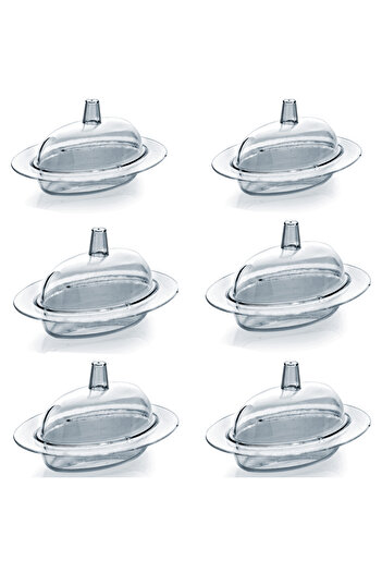 Generic Oval Transparent Cupcake Molds - 6 Pieces with Lid
