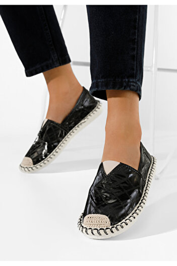 B T Shoes Černé dámské espadrilky Loretta
