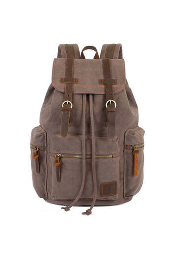 JOLAR. Canvas Backpack, For Travel, Hiking, Laptop Compartment, Anti-theft Pocket, " Handmade"