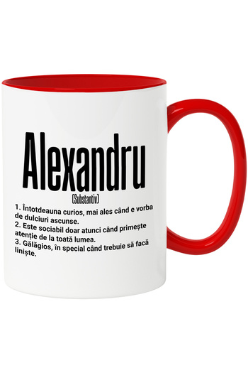 StoryGift Romania Mug With The Name Alexandru, With Funny Message, Curious, Sociable, Noisy, 330ml, C, With,STG