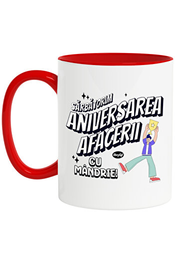 StoryGift Romania Mug Celebrating the anniversary of the business with pride, trophy, entrepreneur, 330ml, Sky, With, STG