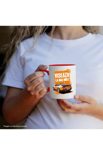 StoryGift Romania Motivational text mug dreams of more illegal racing car, 330ml, Ceram, Cu, STG.