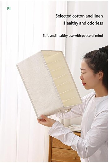 COOYA 4 pcs set Cotton and linen organizer, 47*27*20cm, suitable for closet organization