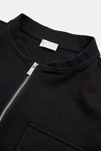 W Collection SİYAH O YAKA UZUN KOLLU SWEATSHIRT