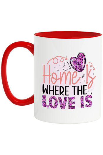 StoryGift Romania Mug with the message "Home is where the love is", illustration, family, relatives, home, u, Cu, STG