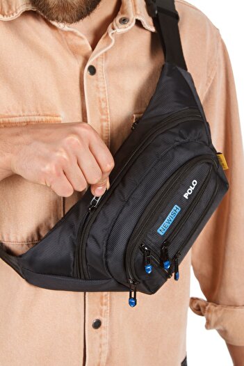 Torz Men's Waist Bag Diagonal Multi-Pocket Waterproof Fabric Chest Cross Headphone Outlet Bag