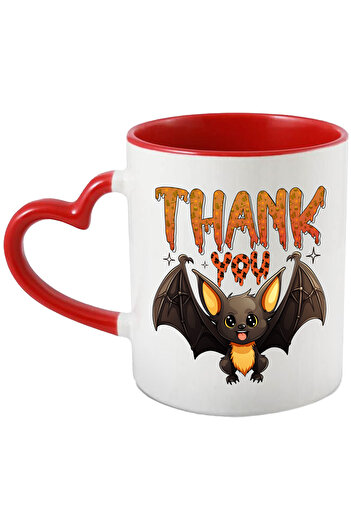 StoryGift Romania Mug with the message "Thank you", cheerful bat, illustration, Halloween, celebration, oc, With, STG.
