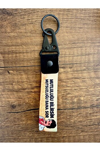 Duftpalm Ferdi̇ Tayfur Happiness You Know Designed Fabric Automobile Motorcycle Keychain
