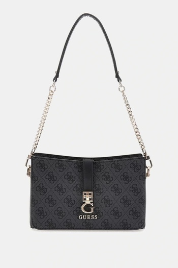 Guess Zamira Top Zip Shoulder Bag Women's Anthracite Shoulder Bag Hwsg9629180-Clo
