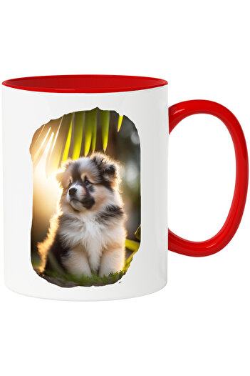StoryGift Romania Cute Dog Portrait Mug, Finnish Lapphund Breed, Colorful Fur, Fluffy, Like, With, STG