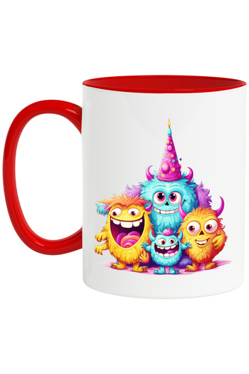 StoryGift Romania Mug with several creatures in the form of balls | illustration | happy | party, With ,STG