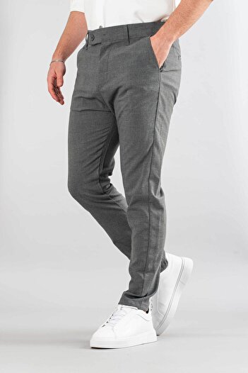 bombe Erkek Koyu Gri Slim Fit Dar Kesim Jogger Pantolon Siyah