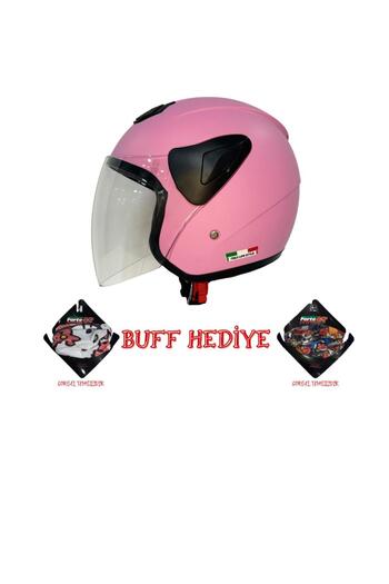 Sway Sw 733 Pink Yarım Kask Ayna Vizörlüdür