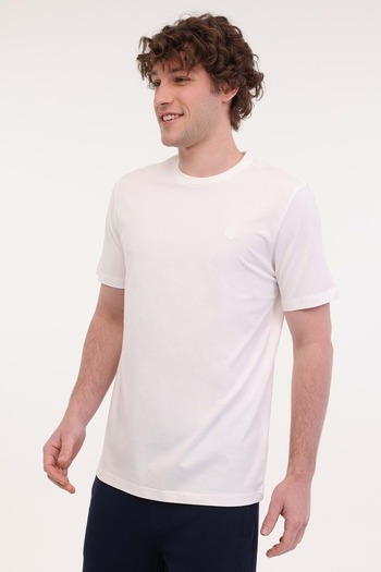 lumberjack Mb Ct102 C Nk T-sh 5fx Kırık Beyaz Erkek Kısa Kol T-shirt