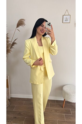 DUSOHOME Kolu Büzgülü Blazer Ceket