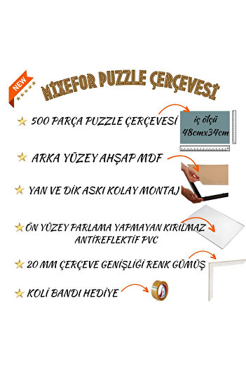 mixefor 260 and 500 Piece Puzzle Jigsaw Puzzle Frame Measure 48cm X 34cm Color Gold