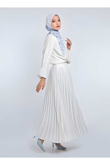 MODA Leather Look Pleated Skirt