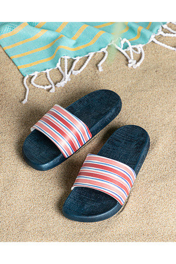English Home Red Modern Lines Women's Beach Slippers