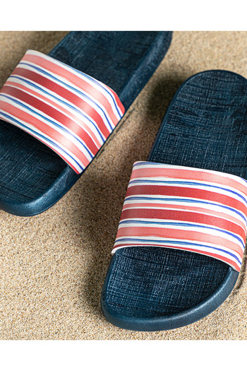 English Home Red Modern Lines Women's Beach Slippers