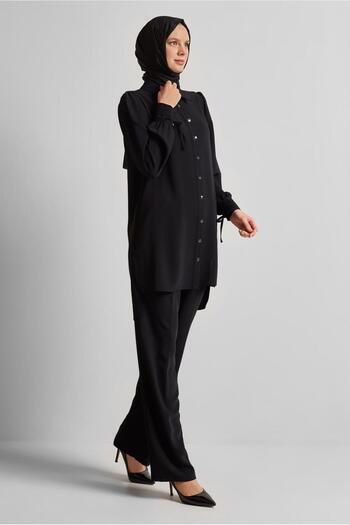 Alvina Shirt Collar Trousers Suit 45617