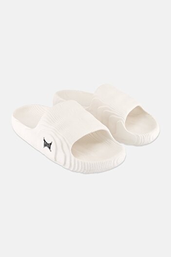 Tapout Men Brand Logo Slip On Slides, Off White