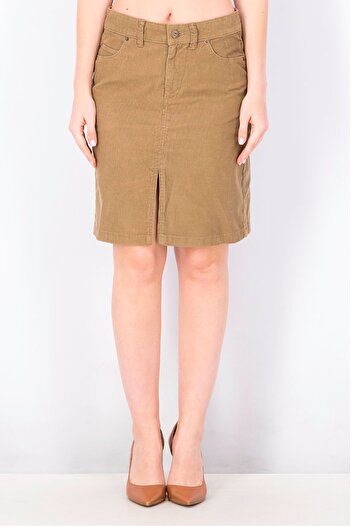 Timberland Women Corduroy Mini Skirt, Tan